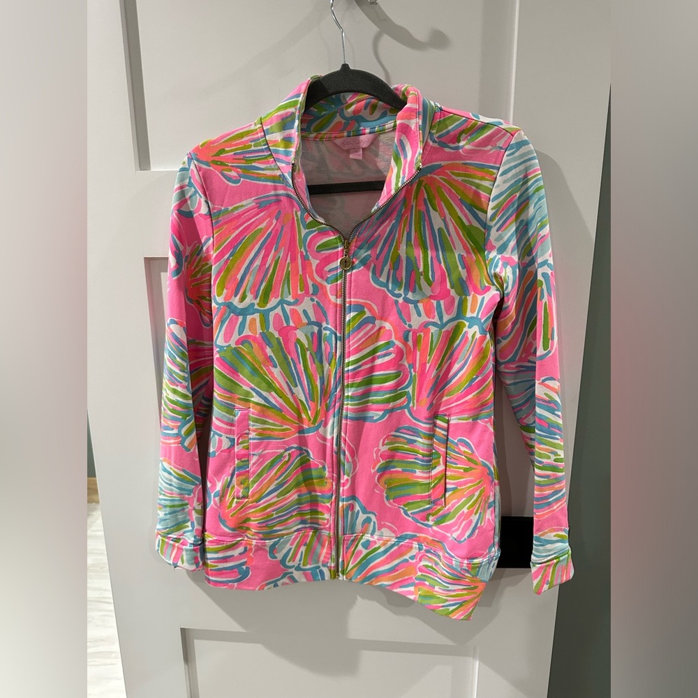 LILLY PULITZER Reagan Pink pout shellabrate sea shells Jacket S